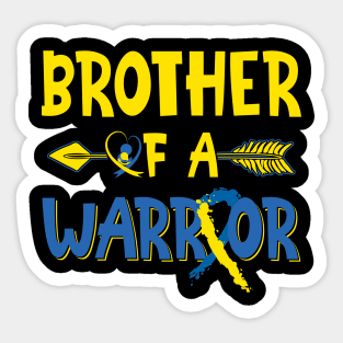 Brother Of A Warrior Down Syndrome Awareness Month Sticker